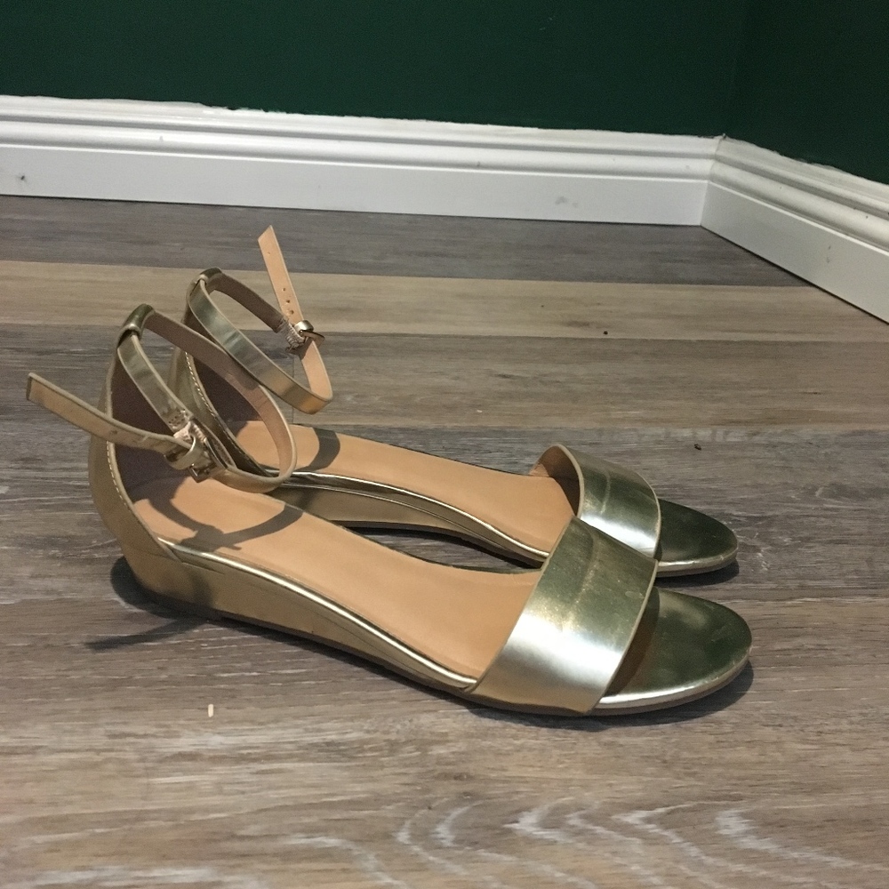 Aldo Gold Wedge Sandals